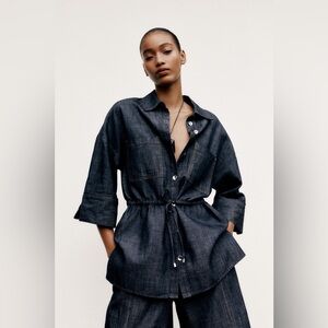 Zara Dark Blue Denim Overalls